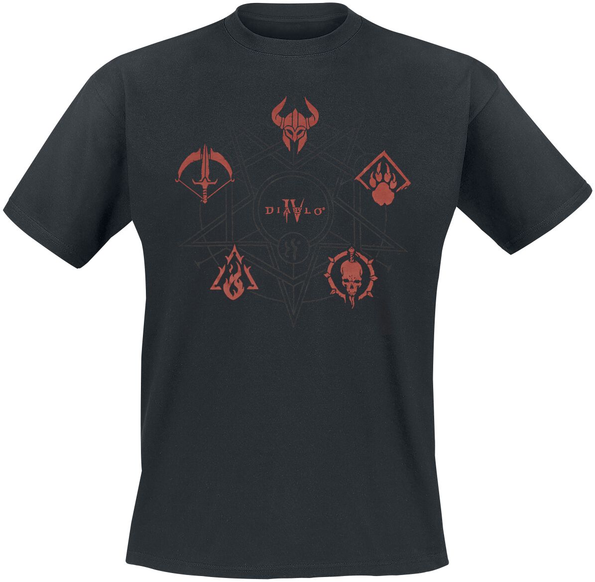 Levně Diablo 4 - Class Icons Tričko černá