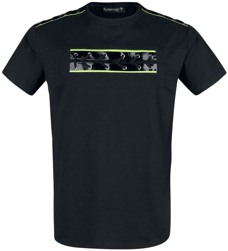Schwarzes T-Shirt mit Rundhalsausschnitt und Print