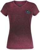 T- Shirt mit rotschwarzer Waschung, Rock Rebel by EMP, T-Shirt