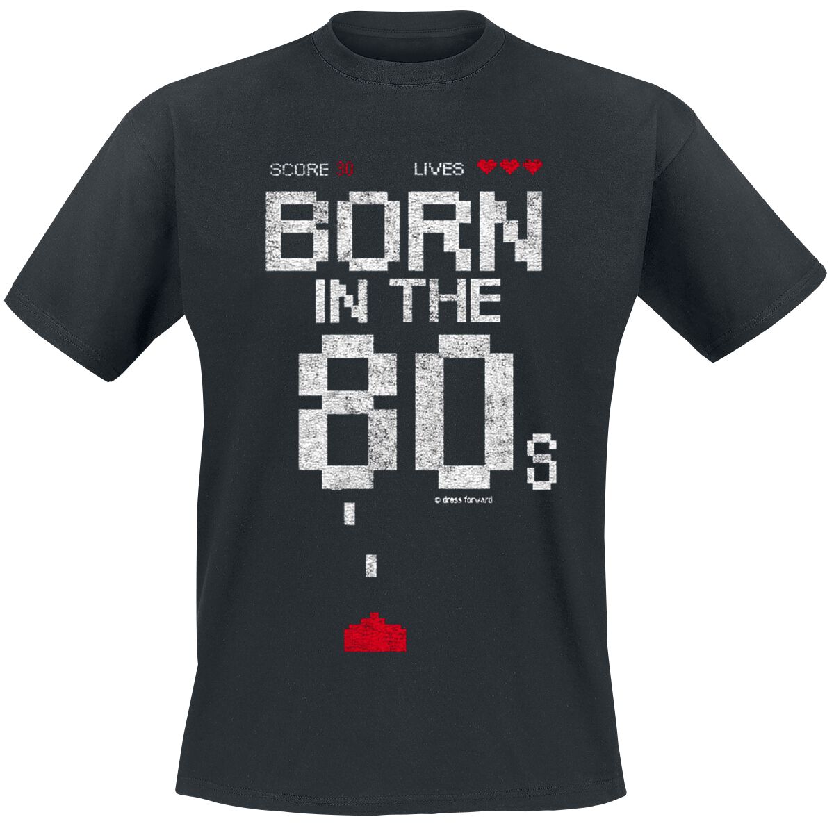 Image of T-Shirt Gaming di Gaming Slogans - Born In The 80s - XL a 3XL - Uomo - nero