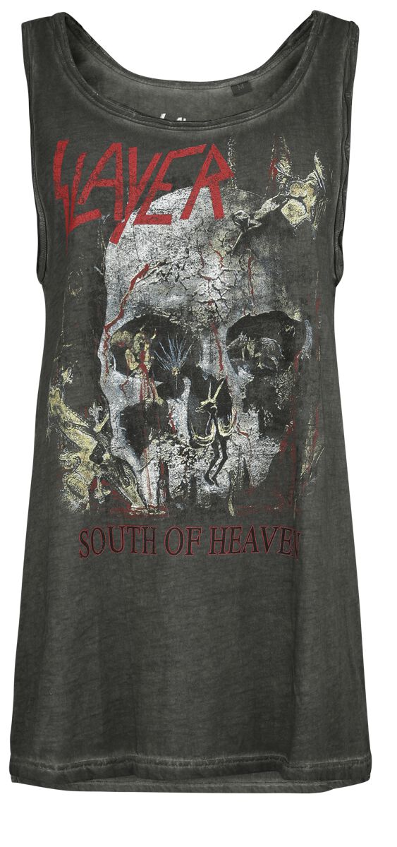 Slayer Top – South Of Heaven – M bis XXL – für Damen – Größe L – grau  – Lizenziertes Merchandise!