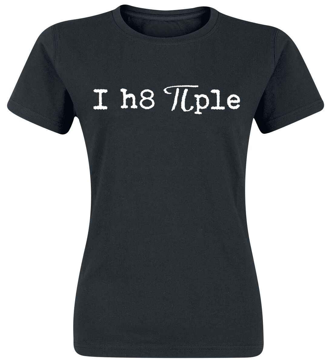 T-Shirt Manches courtes Fun de Slogans - I Hate People - S à XL - pour Femme - noir