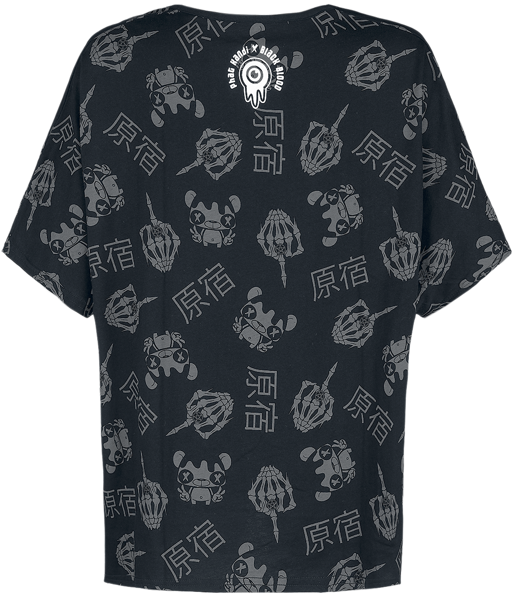 Black Blood by Gothicana - Gothic T-Shirt - Phat Kandi X Black Blood by Gothicana T-Shirt - XS bis XL - für Damen - Größe XL - schwarz
