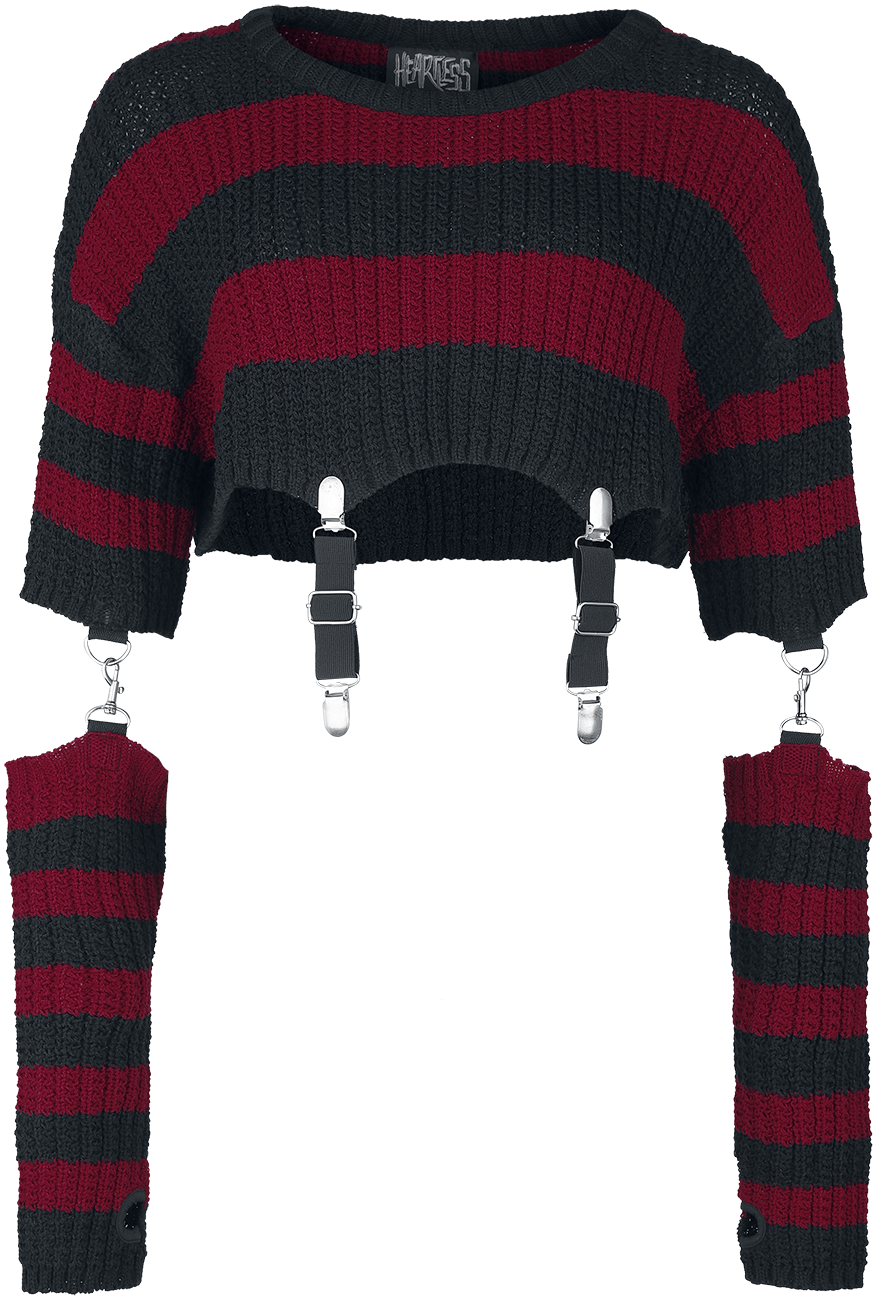 Heartless Gothic Knit jumper - Isadora top - for Women - black-red