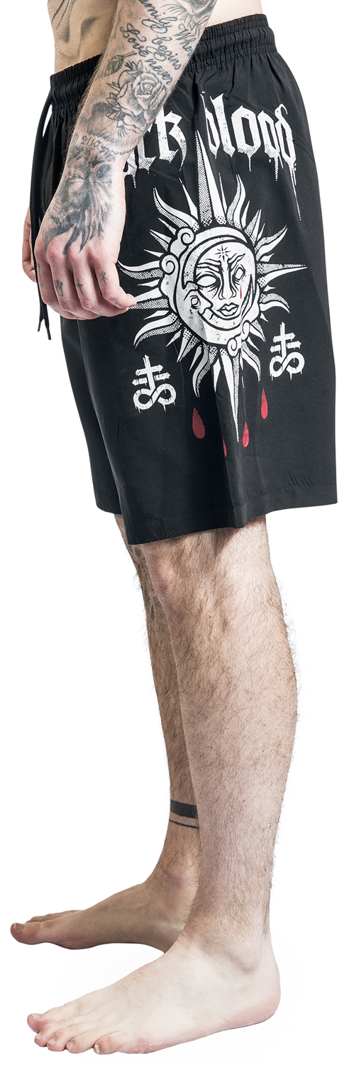 Black Blood by Gothicana Badeshorts mit Sonne und Mond Print Badeshort schwarz - 60.02% Rabatt