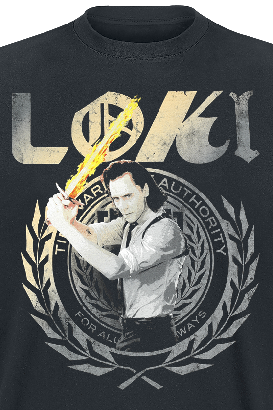 Loki Flaming Sword T-Shirt schwarz