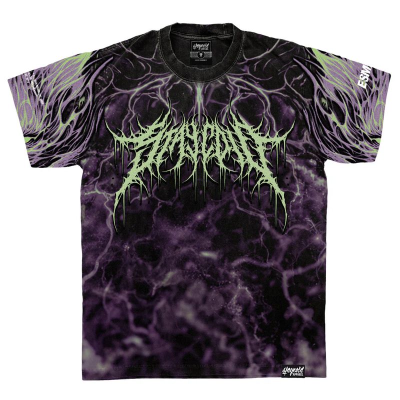 Stay Cold Apparel T-Shirt - Alphawolf (allover) - Heavy Oversized T-Shirt (250GSM) Glow In The Dark - XS bis 3XL - für Damen - Größe S - multicolor