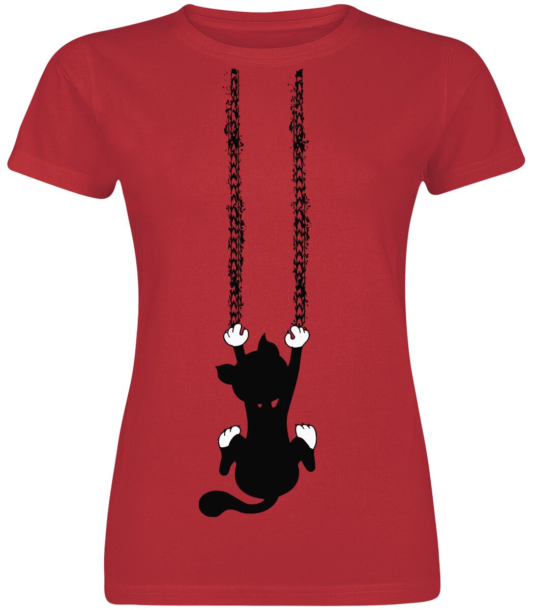 Levně Tierisch Slipping Cat Dámské tričko červená