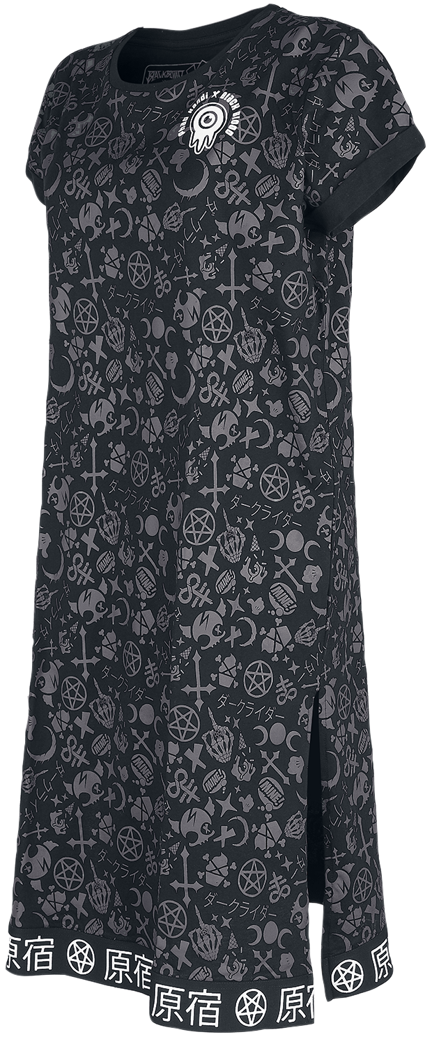 Black Blood by Gothicana Phat Kandi X Black Blood by Gothicana T-Shirt Kleid Mittellanges Kleid schwarz