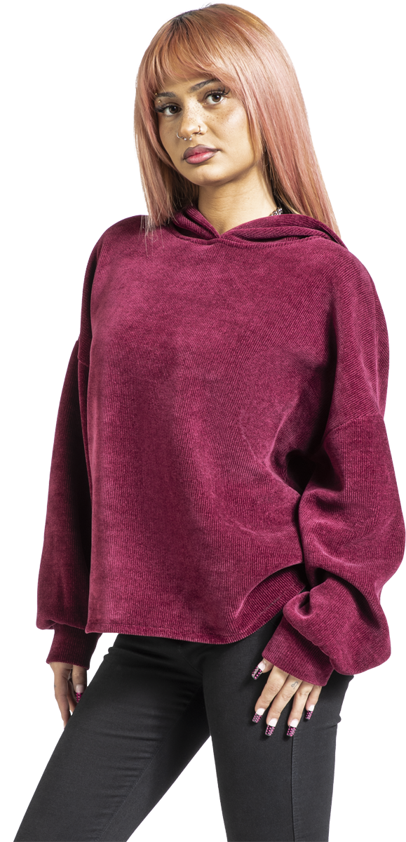 Thumbnail - RED by EMP Cosy Cord Kapuzenpullover rot in XL