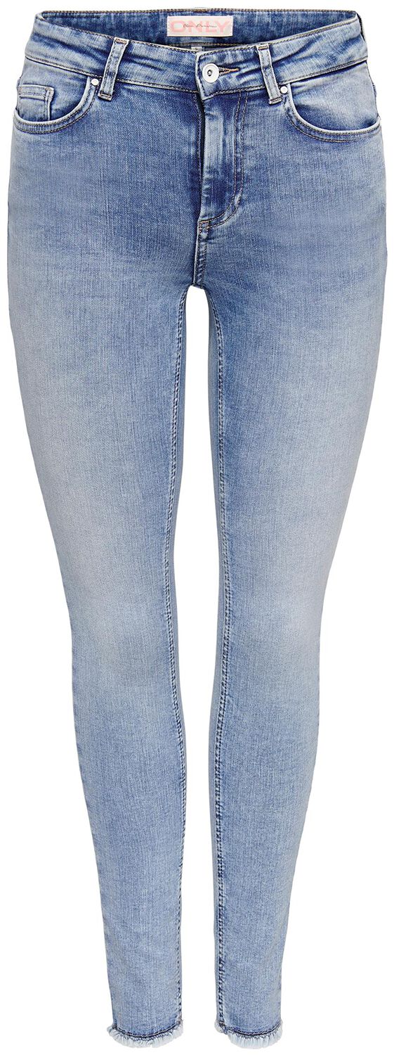 Only Jeans - ONLBLUSH MID SK ANK RAW DNM REA694 NOOS - W26L30old bis W32L30 - für Damen - Größe W26L30old - blau