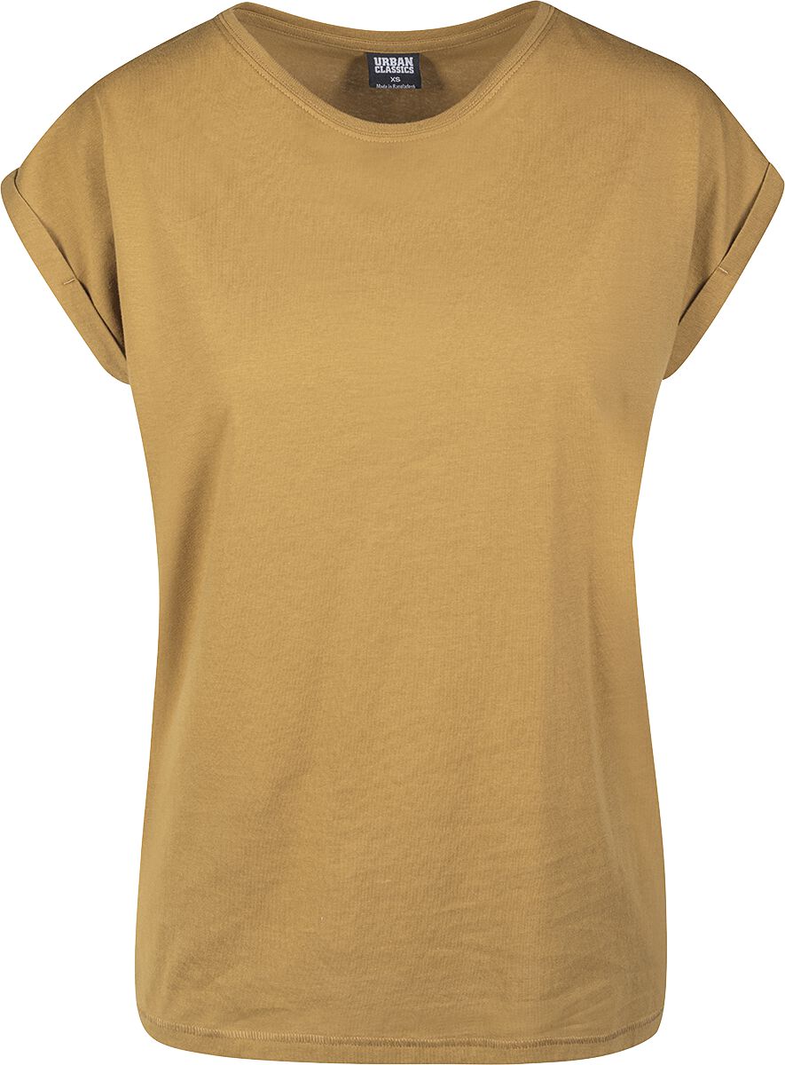 Urban Classics T-Shirt - Ladies Extended Shoulder Tee - XS bis 5XL - für Damen - Größe XS - sand