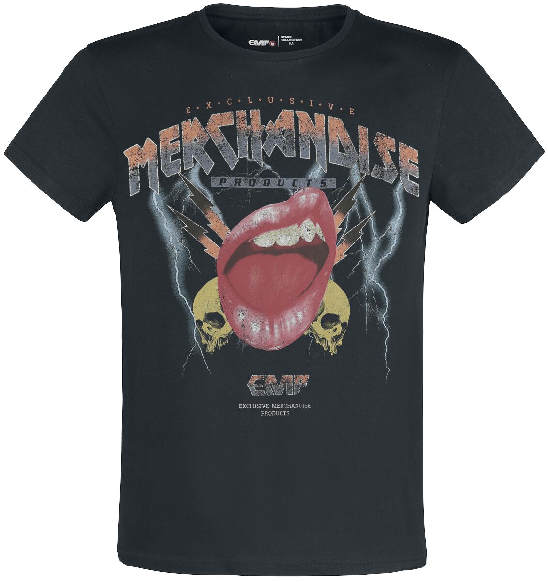 Image of T-Shirt di EMP Stage Collection - T-shirt with EMP vintage print - S a 4XL - Uomo - nero