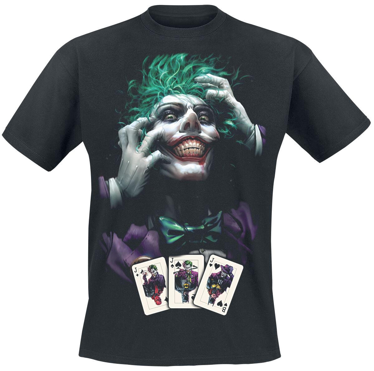 Batman - DC Comics T-Shirt - The Joker - Cards - S bis XXL - für Männer - Größe XL - schwarz  - Lizenzierter Fanartikel