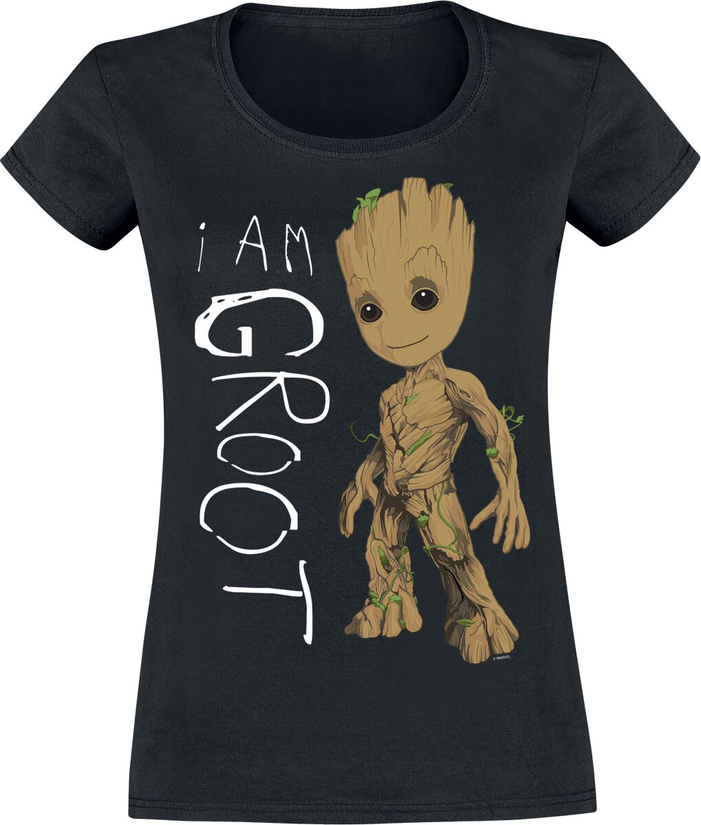 Guardians Of The Galaxy - Marvel T-Shirt - I Am Groot - S bis XXL - für Damen - Größe M - schwarz  - Lizenzierter Fanartikel