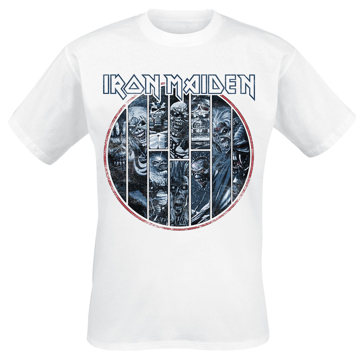 T-Shirt Manches courtes de Iron Maiden - Ten Circles Eddie - S à XXL - pour Homme - blanc