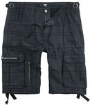 Schwarze karierte Army Shorts, Black Premium by EMP, Short