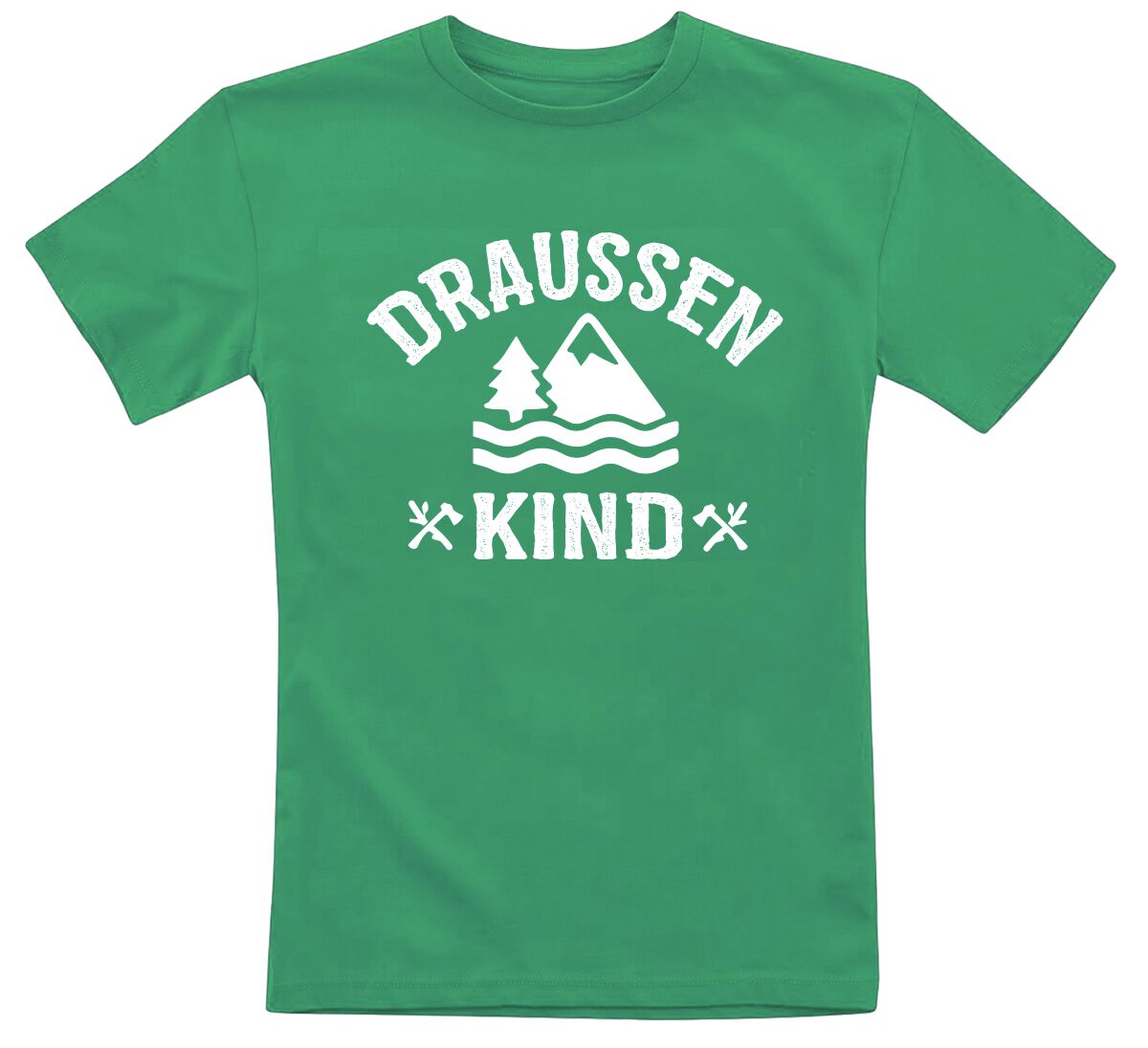 Kids Draussen Kind T-Shirt grün von Sprüche
