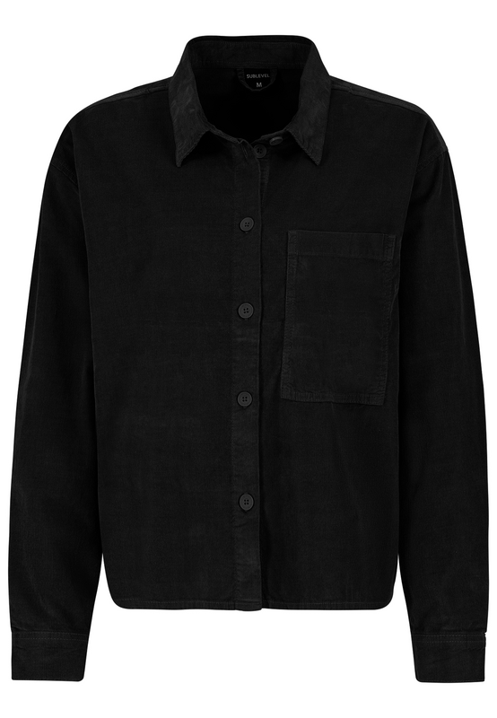 Sublevel  Longsleeve - CORDUROY OVERSIZED BLOUSE - for Women - black