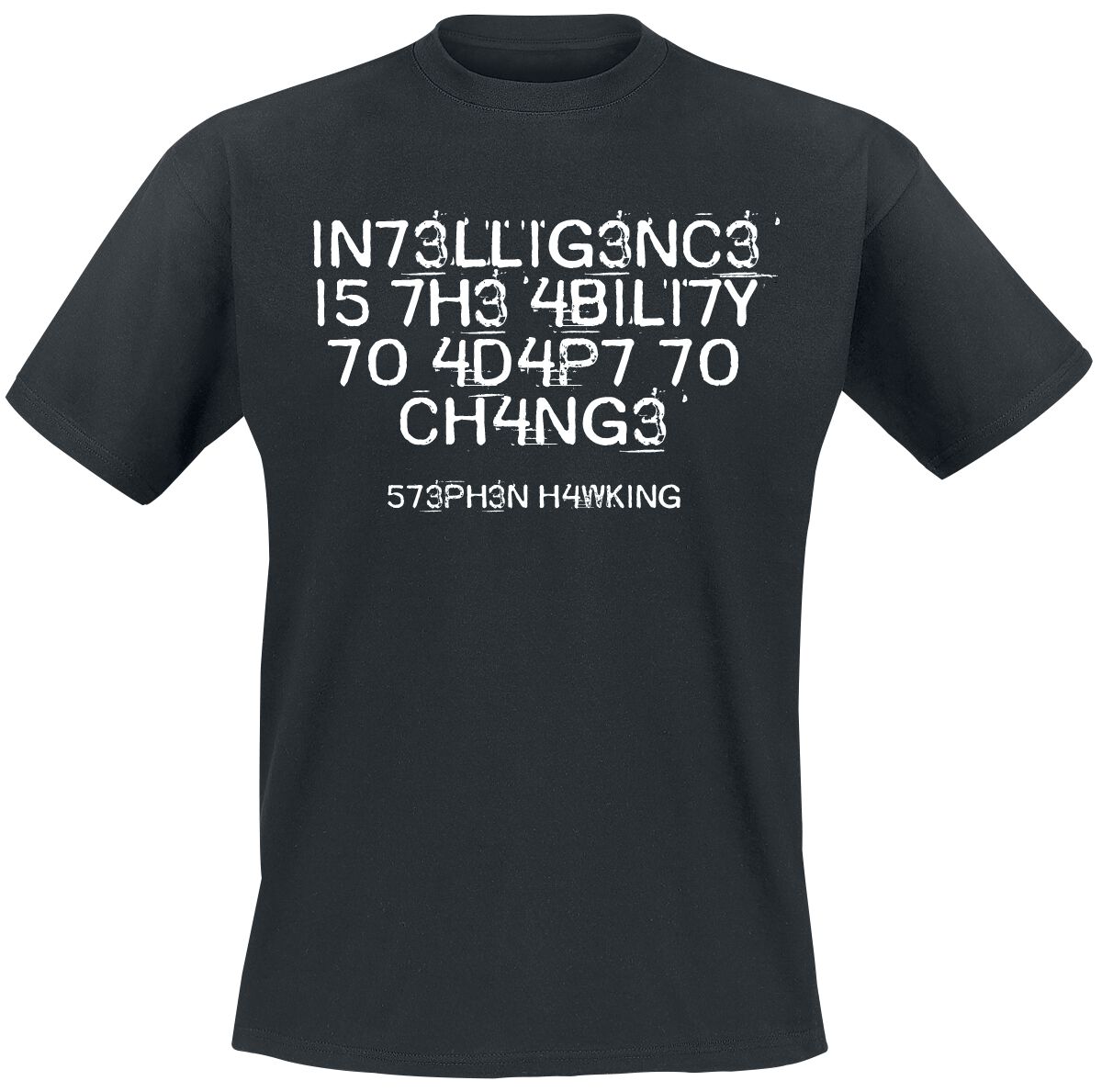 Sprüche T-Shirt - Intelligence Is The Ability To Adapt To Change - S bis 5XL - für Männer - Größe S - schwarz