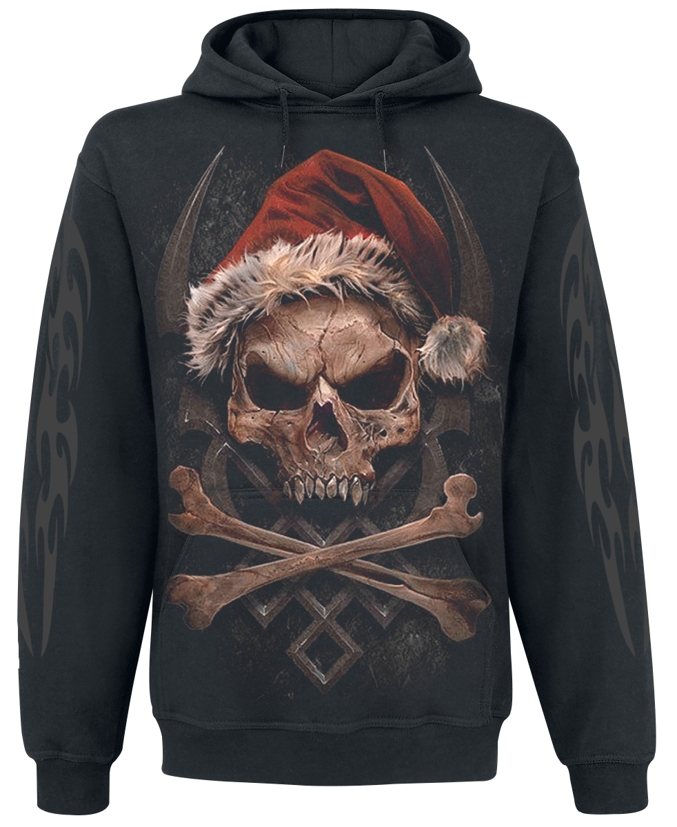 Spiral Gothic Hoodie - Rock Santa - for Men - black