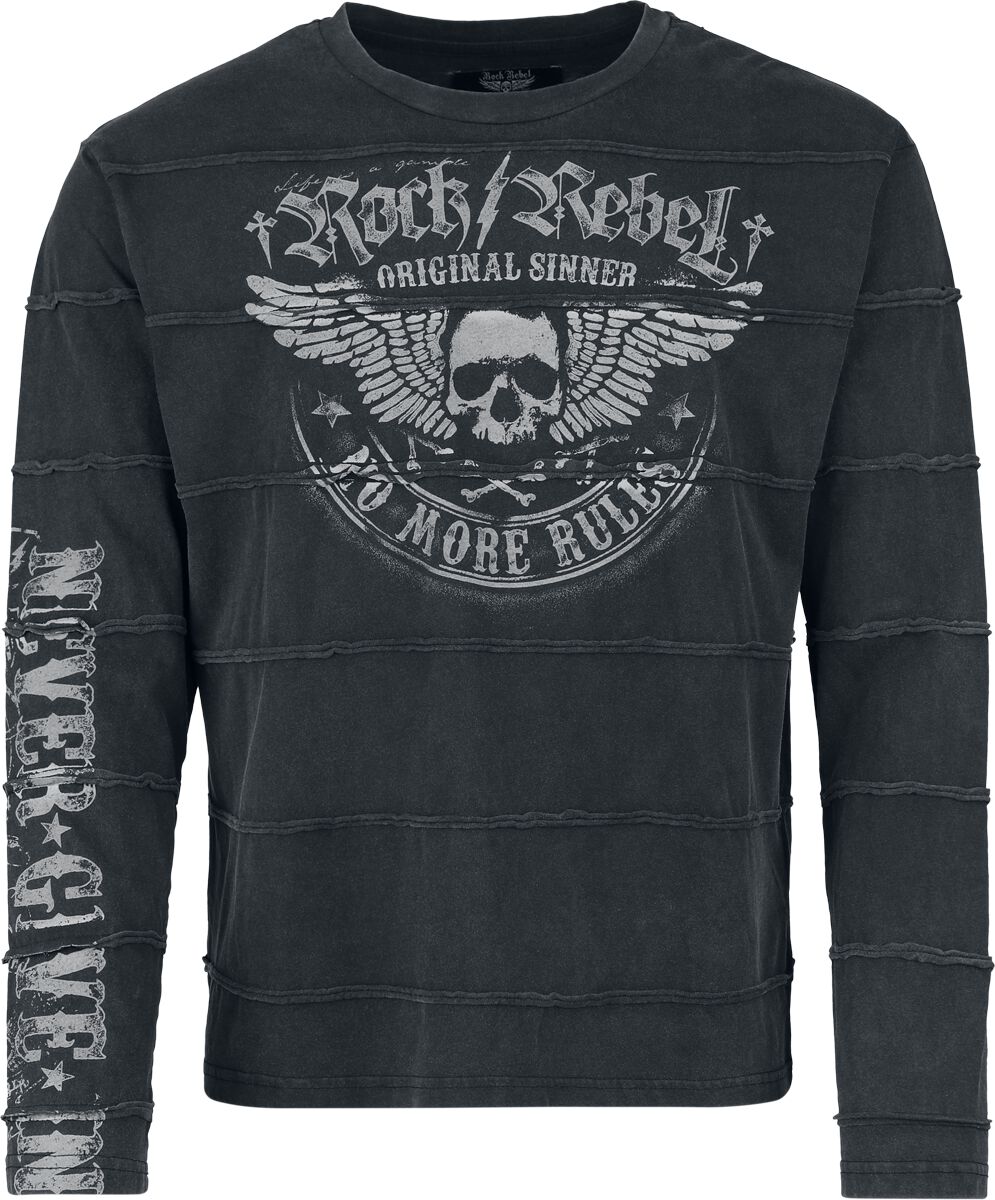 Rock Rebel by EMP - Rock Shirt met lange mouwen - Original Sinners - S tot XXL - voor Mannen - grijs