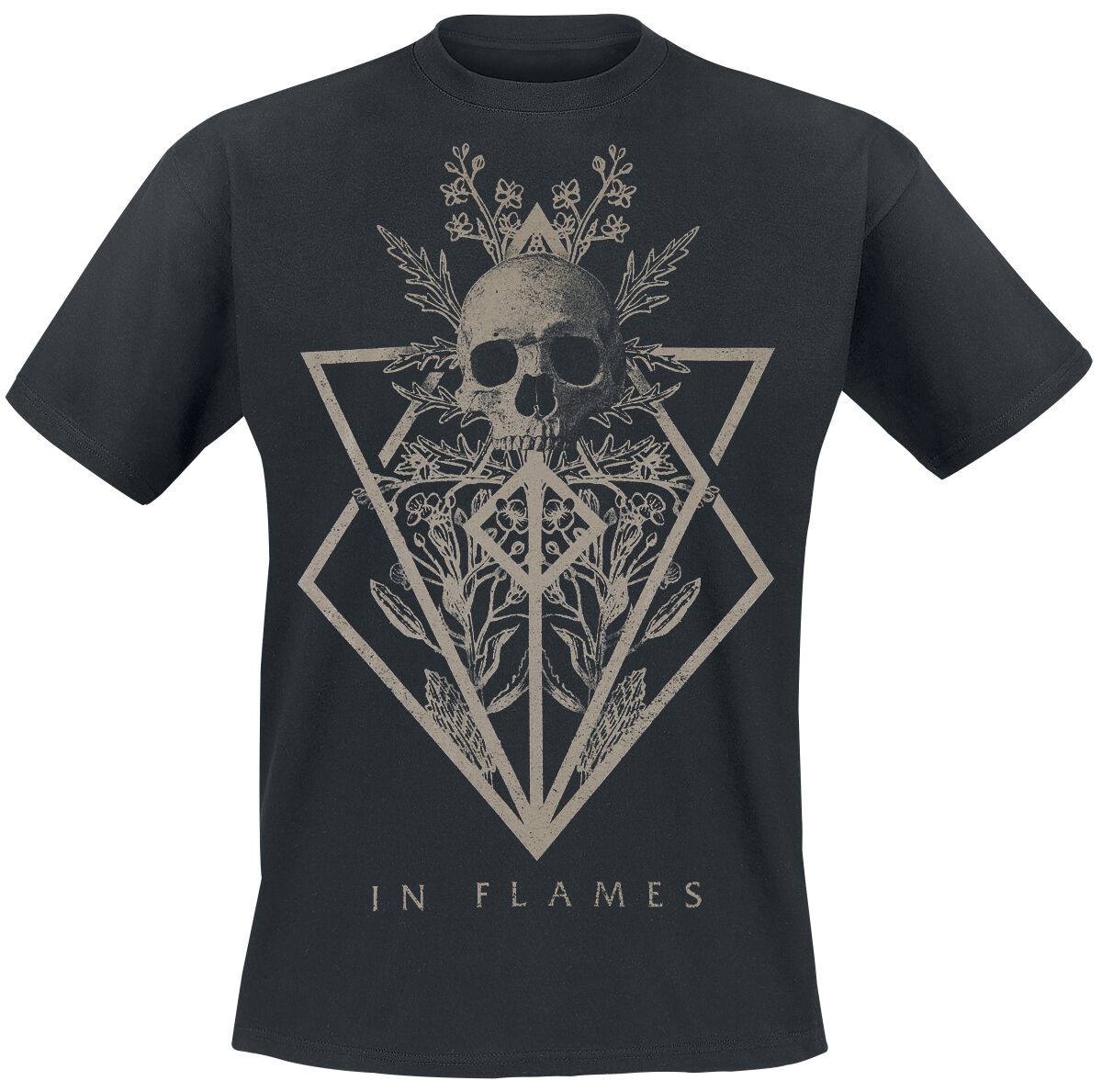 In Flames Skull T-Shirt schwarz in S