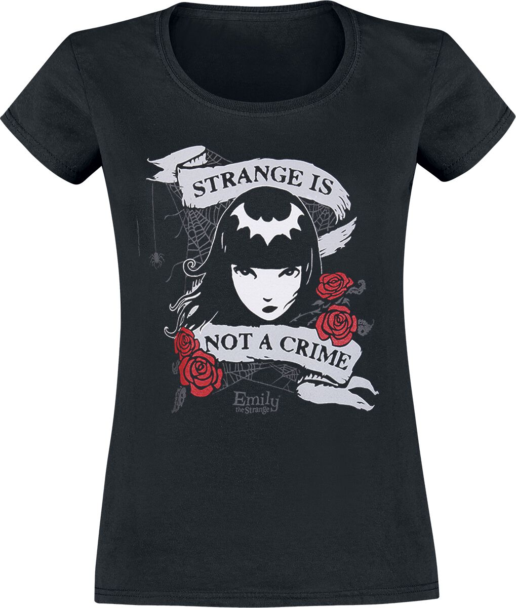 Emily The Strange T-Shirt - Not A Crime - L bis XL - für Damen - Größe L - schwarz  - Lizenzierter Fanartikel