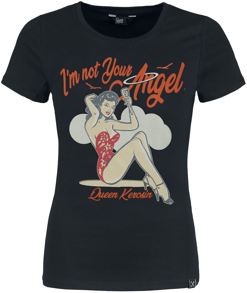 T-Shirt Manches courtes Rockabilly de Queen Kerosin - I'm Not Your Angel - XS à XXL - pour Femme - n
