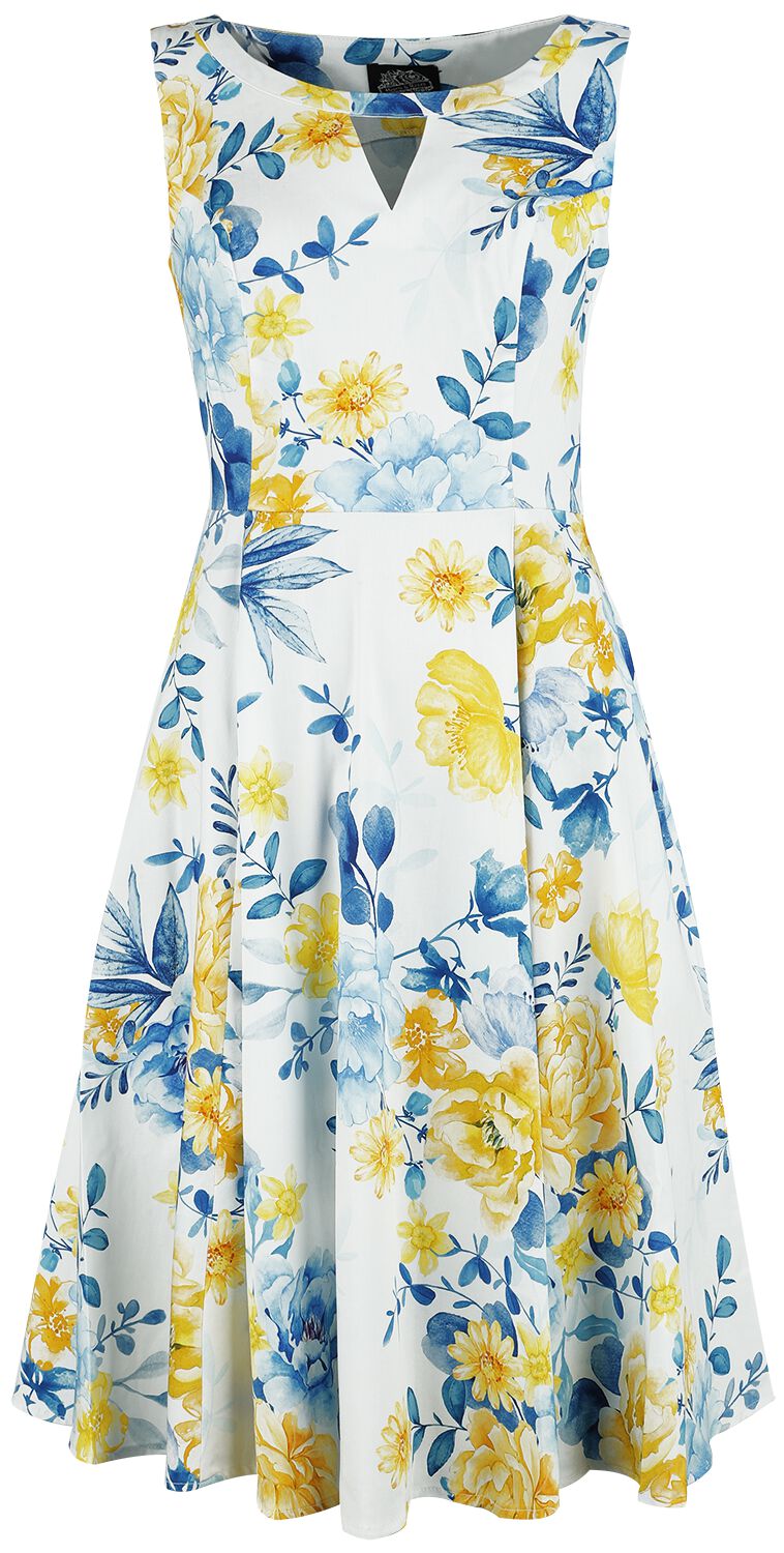 H&R London - Rockabilly Kleid knielang - Hope Floral Swing Dress - XS bis 4XL - für Damen - Größe XL - multicolor