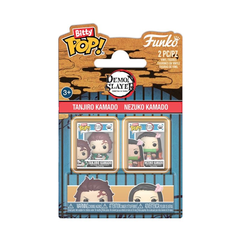 Demon Slayer - Anime Funko Bitty Pop! - Tanjiro Kamado & Nezuko Kamado (Bitty Pop!) vinylfiguren (Set van 2) - standaard
