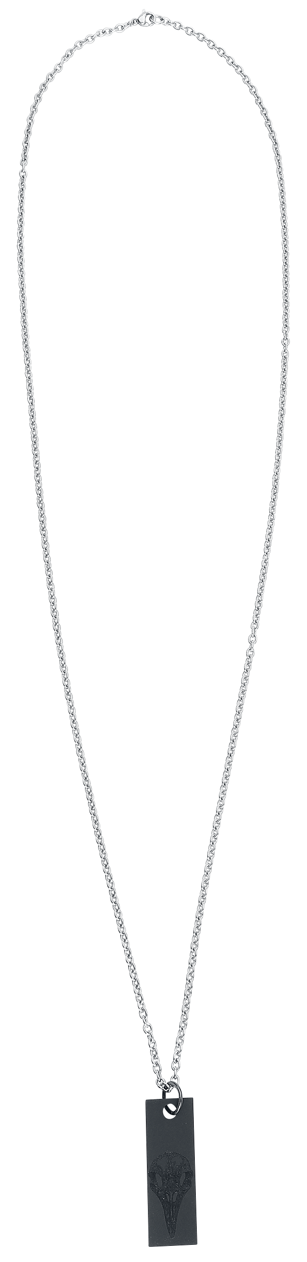 Rockers Halskette - Raven Skull - schwarz