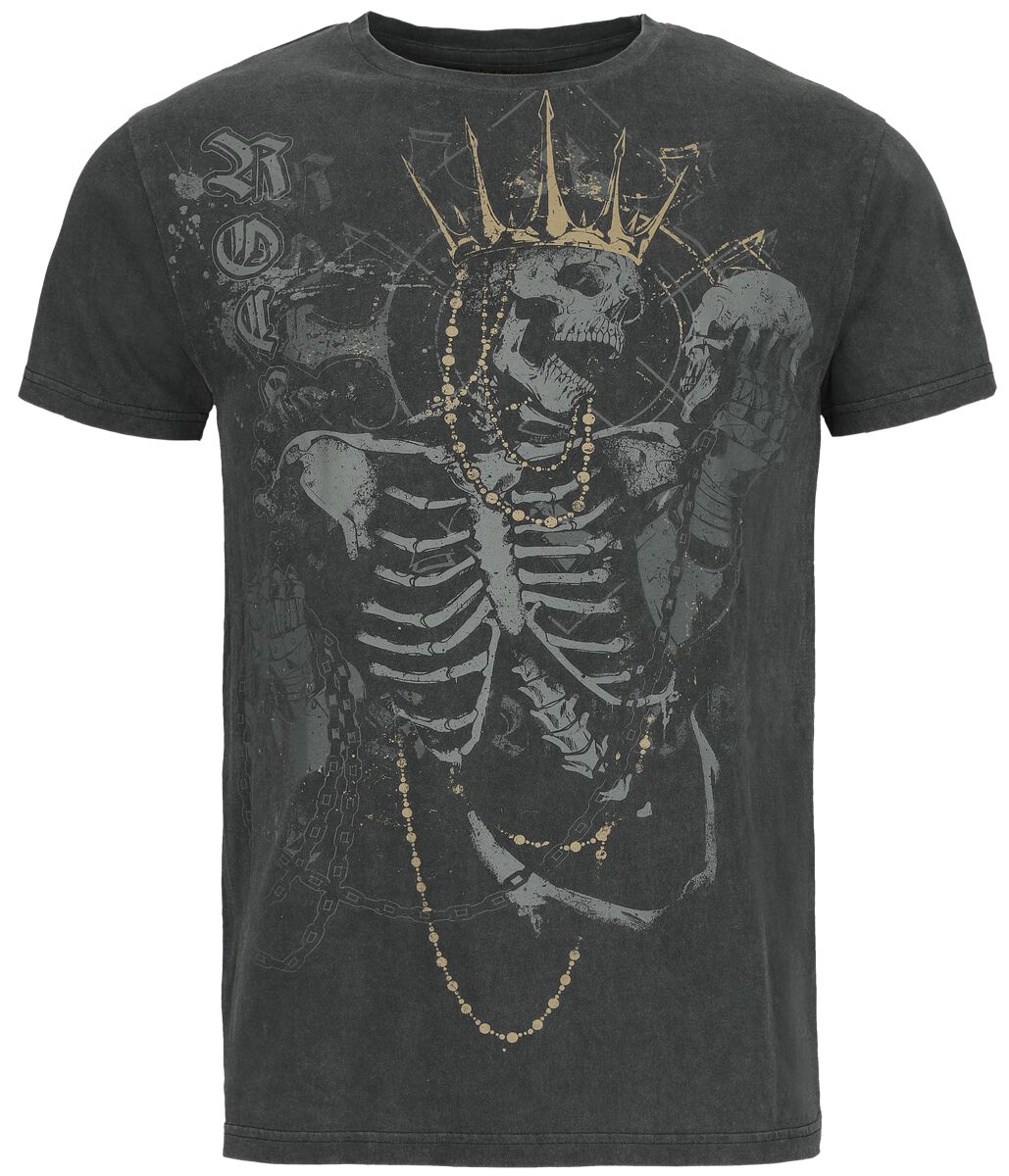 Rock Rebel by EMP T-Shirt With Skull And Crown Print T-Shirt schwarz in XL