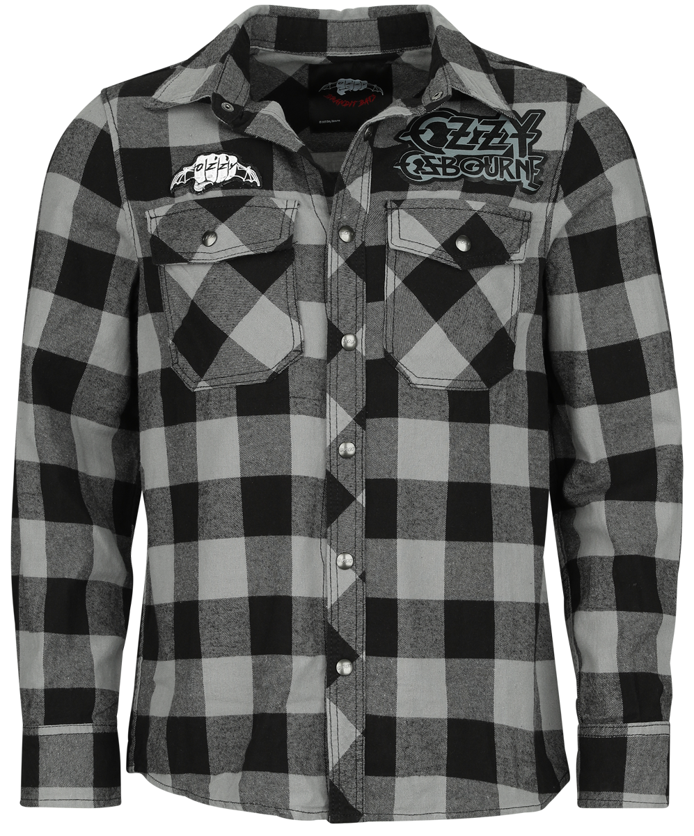 Ozzy Osbourne  Longsleeve - Check Shirt - for Men - black-grey