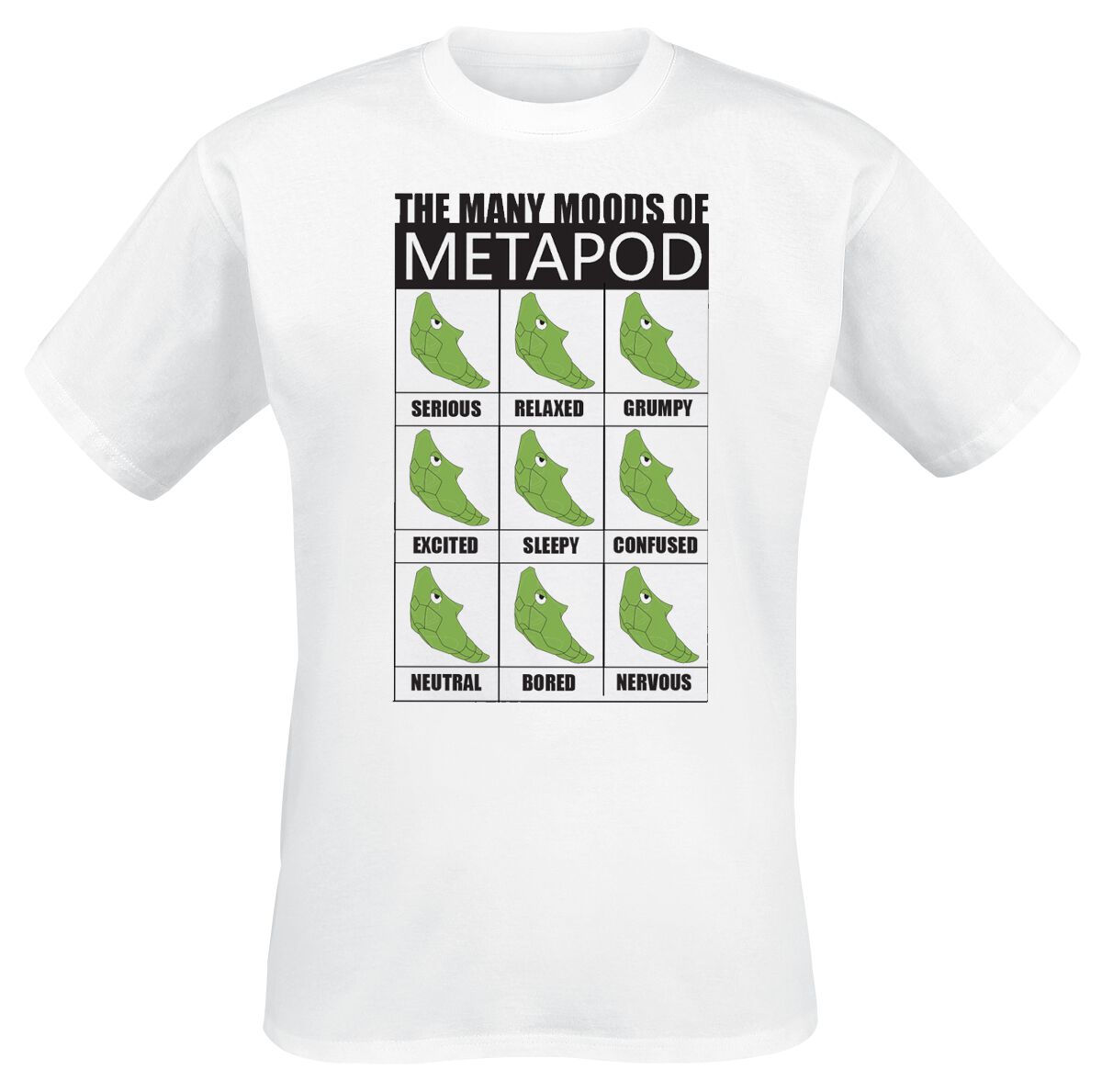 Pokémon Many Moods of Metapod T-Shirt weiß Pokémon Many Moods of Metapod T-Shirt weiß