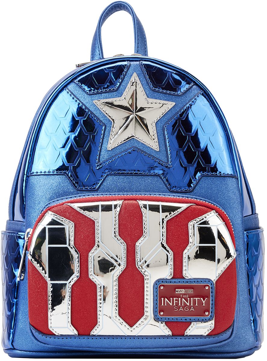 Loungefly Shine Captain America Cosplay Mini-Rucksack blau/rot/weiß von Captain America