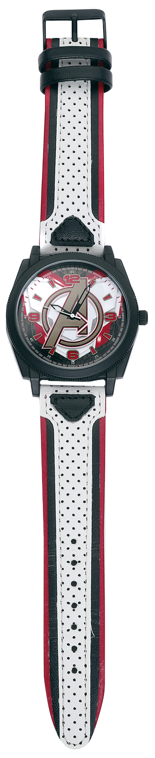 Avengers Avengers Logo Armbanduhren weiß schwarz rot