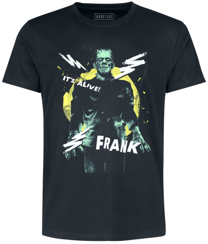 Universal Monsters T-Shirt - Frankenstein - It´s Alive - S bis 5XL - für Männer - Größe S - schwarz  - Lizenzierter Fanartikel