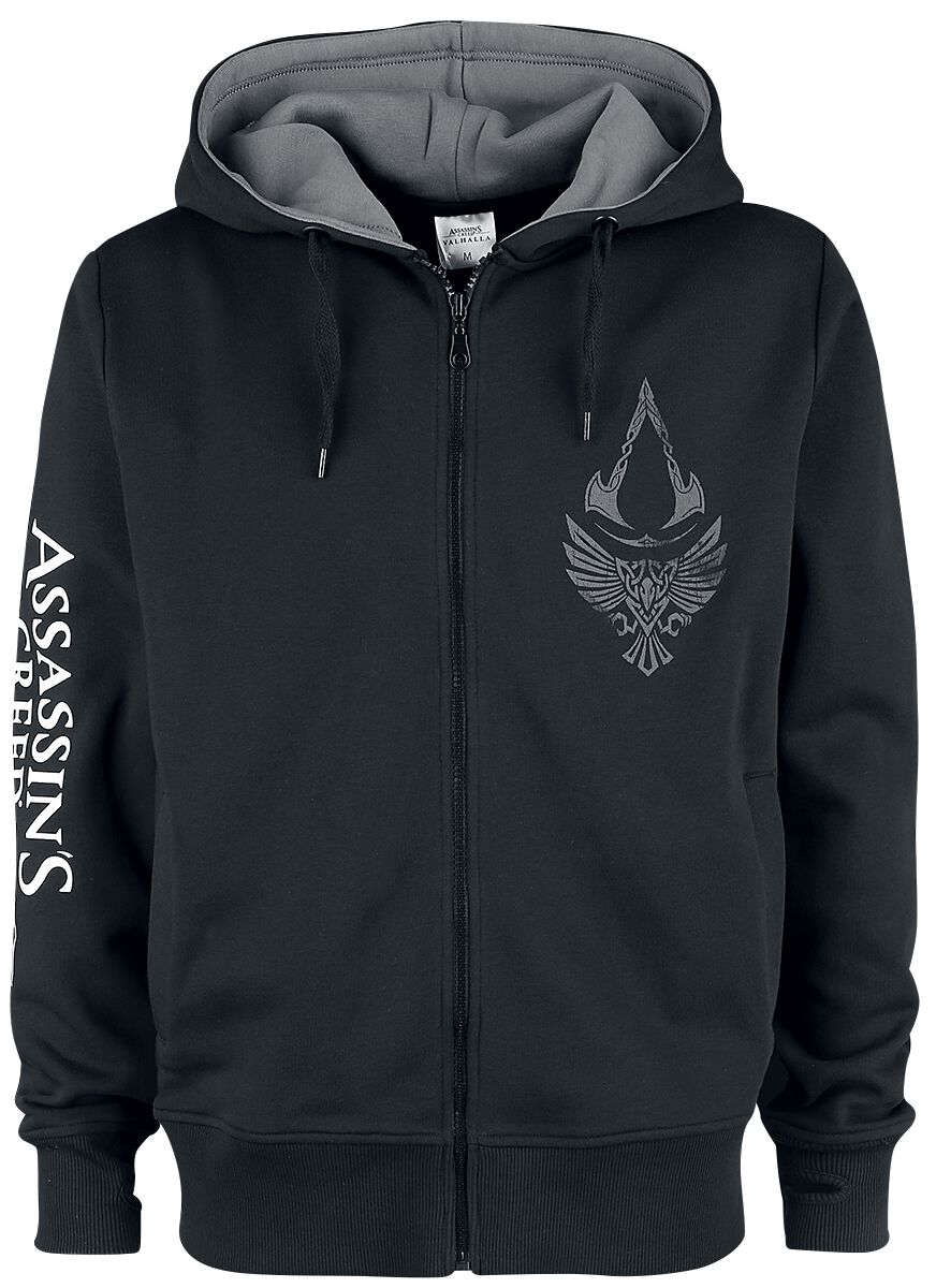 Assassin's Creed Valhalla - Raven & Symbol Hooded zip black grey
