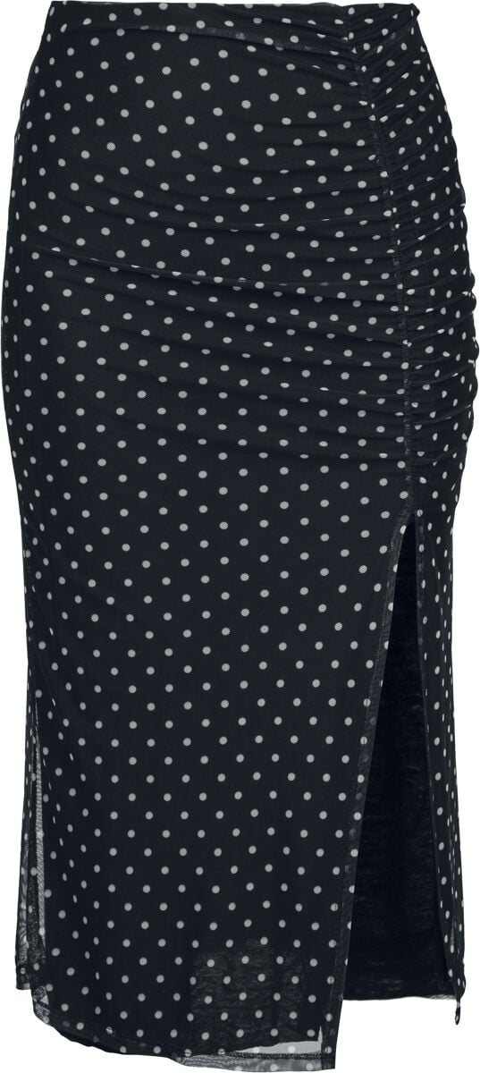 4068143339391 - Polka Dot Basic Rock Mittellanger Rock schwarz in XL