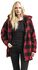 Ladies Hooded Oversized Check Sherpa Jacket