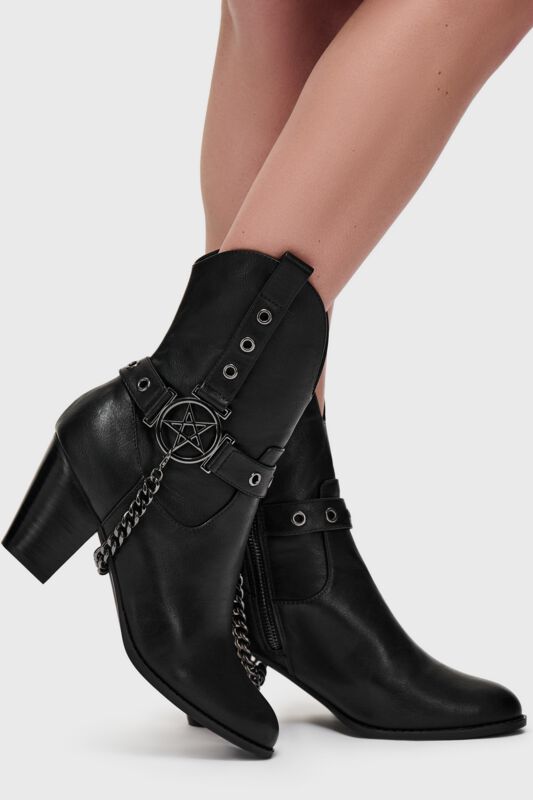 Killstar - Gothic Känga - What Darkness Returns - Coven Cowboy Boots - EU36 EU41 - för Dam - svart