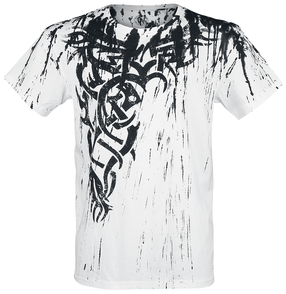 Outer Vision - Wings Tattoo Splashed Strips - T-Shirt - weiß