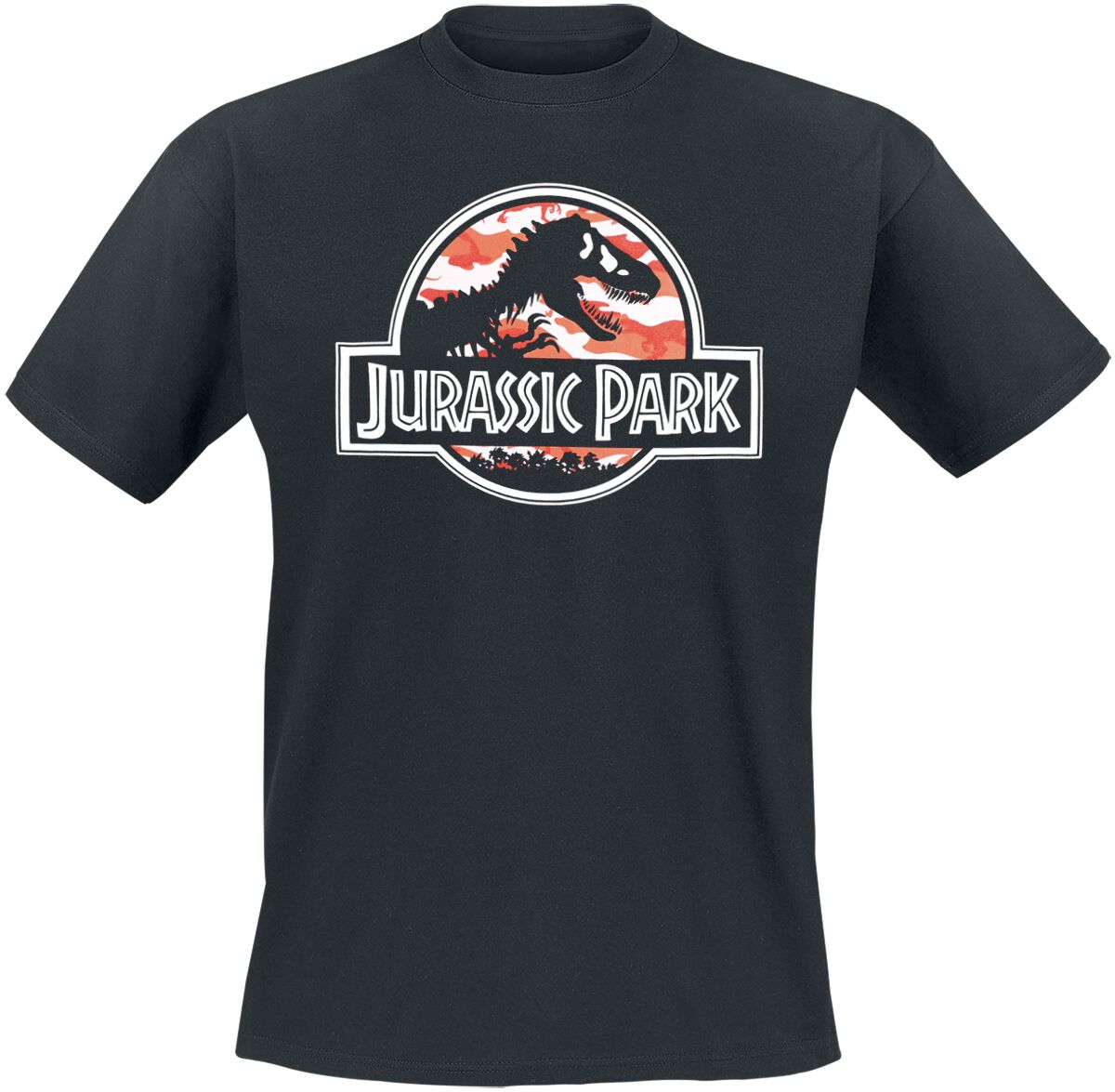 Jurassic Park Dinosaur Camouflage T-Shirt schwarz in XXL