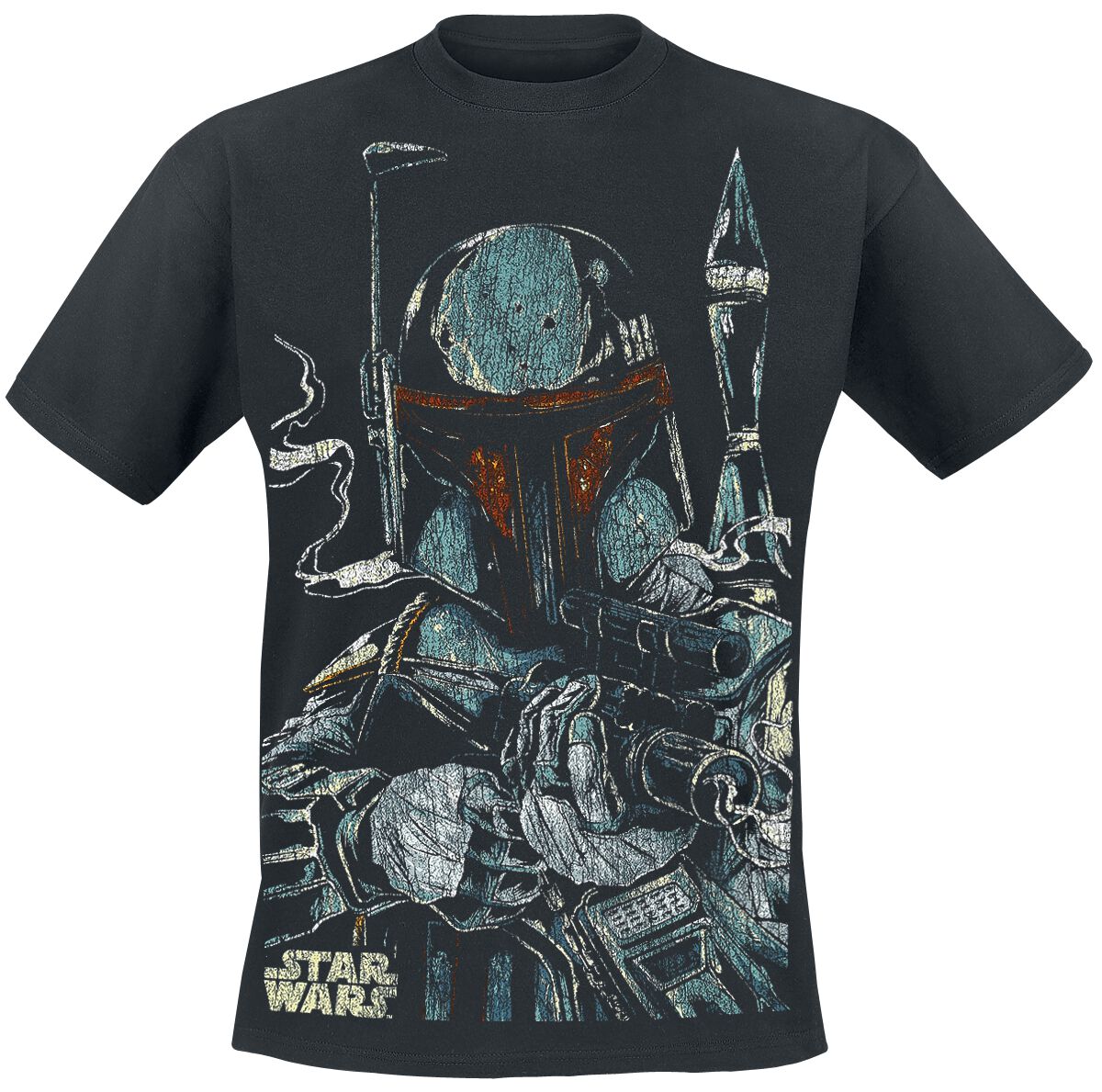 Star Wars T-Shirt - Boba Fett - M bis XL - für Männer - Größe M - schwarz  - Lizenzierter Fanartikel