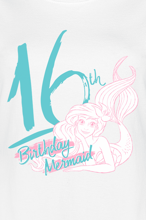 Arielle, die Meerjungfrau Birthday Mermaid 16 T-Shirt weiß