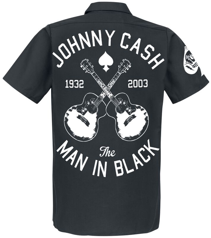 Band Merch Bekleidung Man In Black - Guitar, Dickies Workerhemd | Johnny Cash Kurzarmhemd