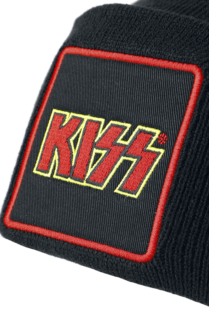 Thumbnail - Kiss Amplified Collection - Patch Beanie Mütze schwarz