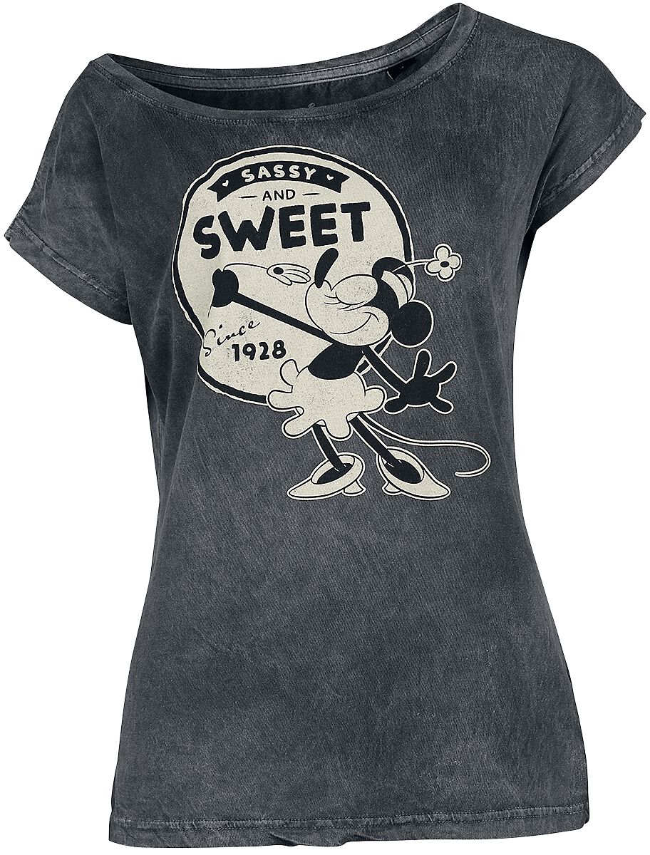 Levně Mickey & Minnie Mouse Disney 100 - Minnie Mouse Dámské tričko šedá