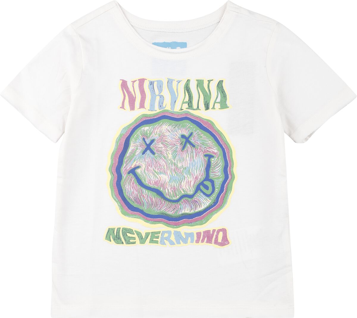 Nirvana T-Shirt für Kinder - Amplified Collection - Kids - Scribble Smiley - für Mädchen & Jungen - altweiß  - Lizenziertes Merchandise!